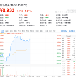 铜铝联袂领涨有色金属板块！洛阳钼业涨超6%，有色龙头ETF（159876）盘中涨逾2%冲击日线2连阳！